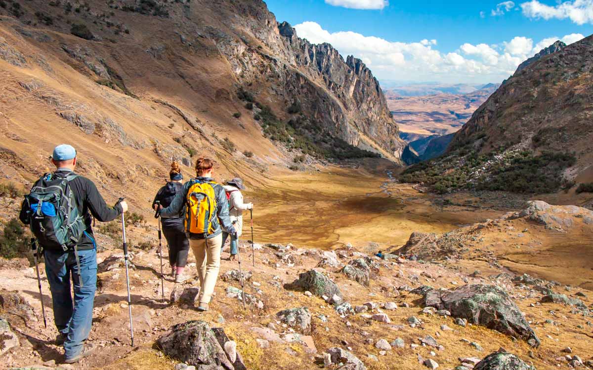 hiking to Machu Picchu